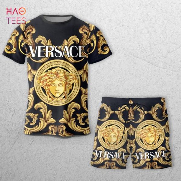 TRENDING Versace Gold White Limited T-shirts And Beach Shorts