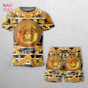 Versace Gold Limited T-shirts And Beach Shorts
