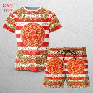 Versace Gold Red Limited Edition T-shirts And Beach Shorts