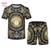 Versace Gold White Limited T-shirts And Beach Shorts Sets