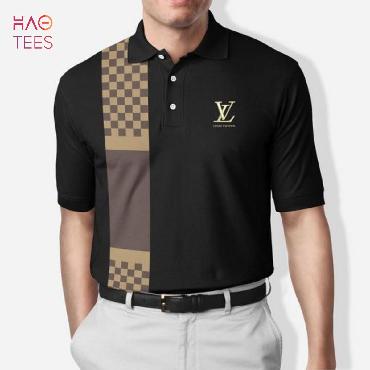 BEST Louis Vuitton Luxury Black 3D Polo Shirt