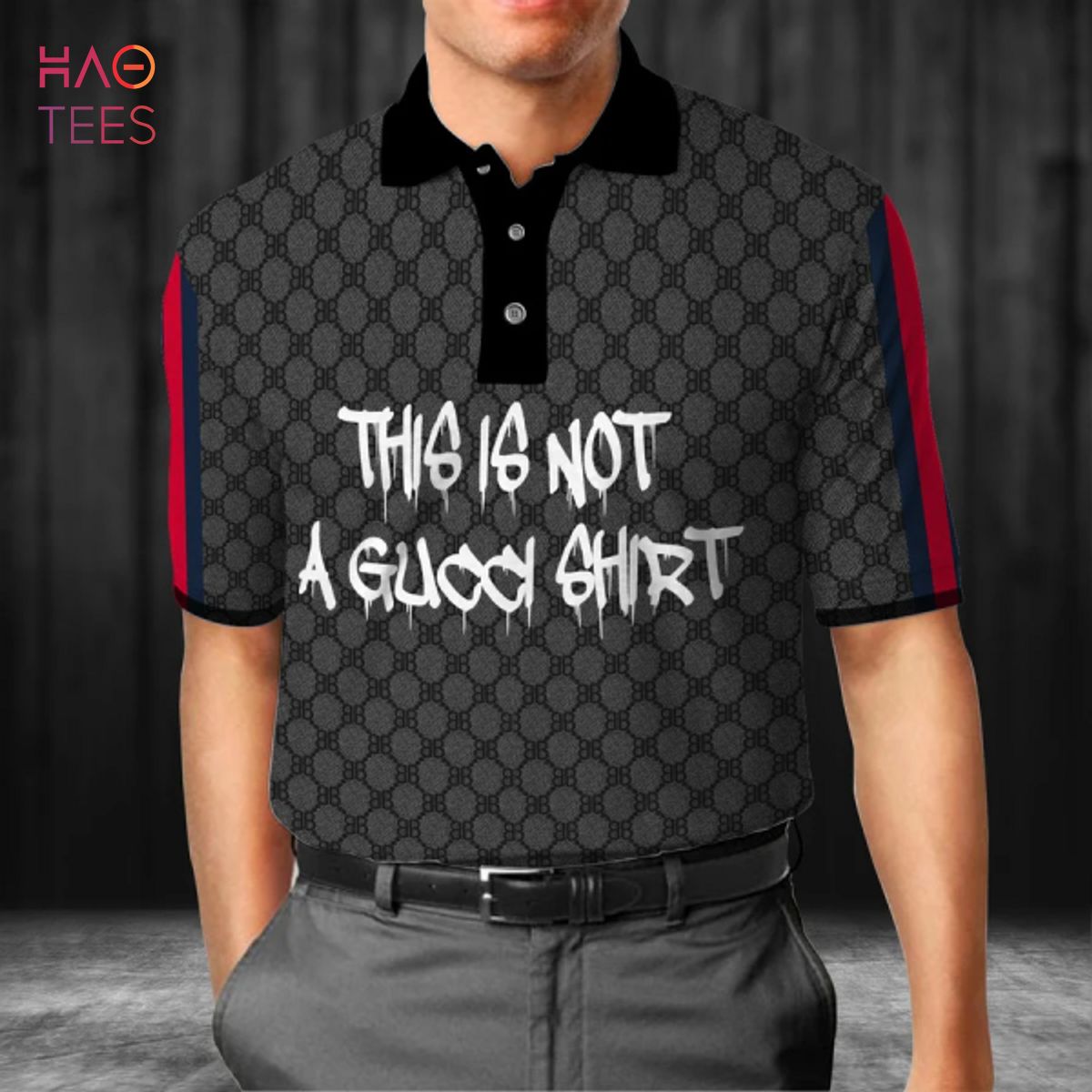 Is Not A Gucci Shirt Black Polo Shirt