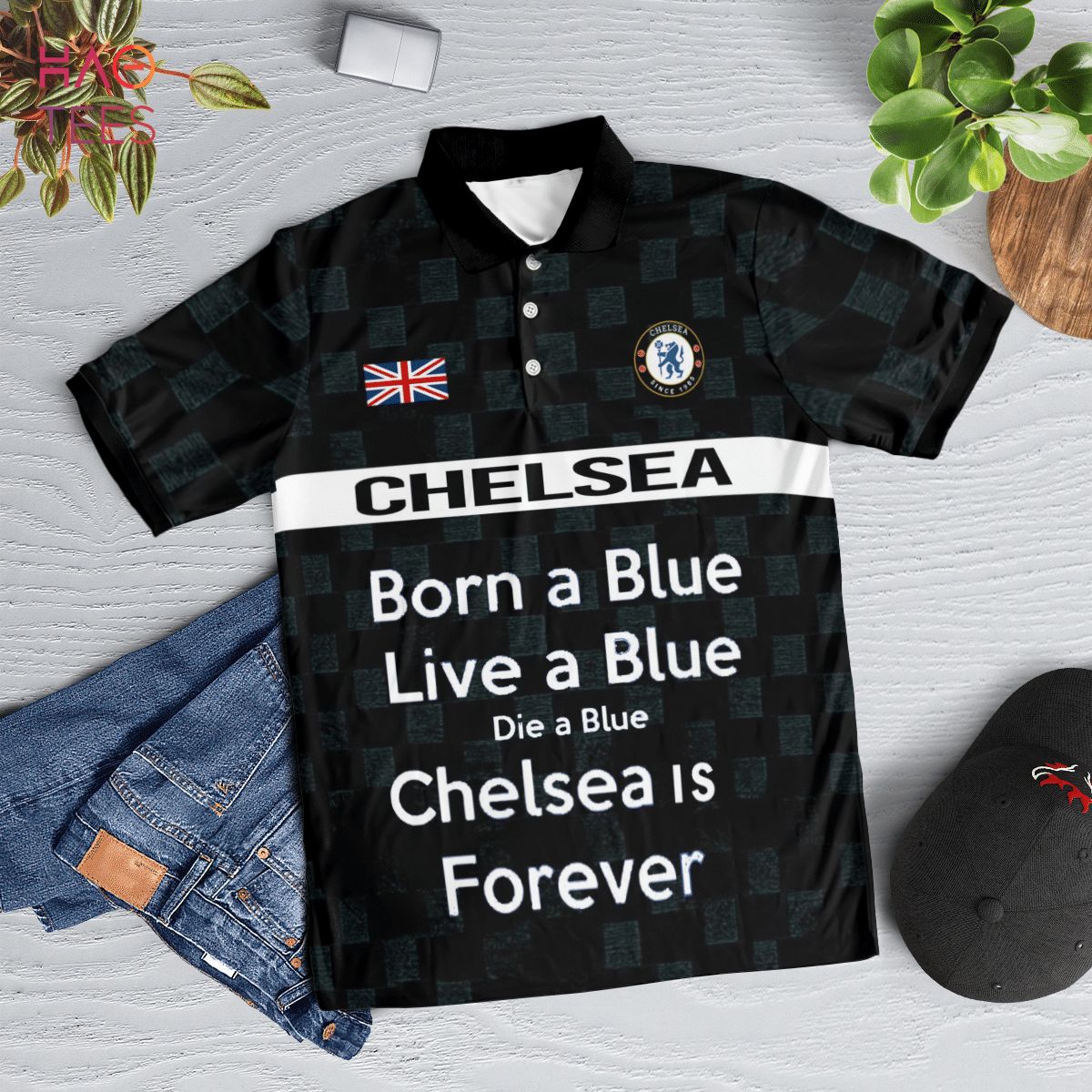 Chelsea Is Forever2022 Polo Shirt Black Chelsea Is Forever2022 Polo Shirt Black