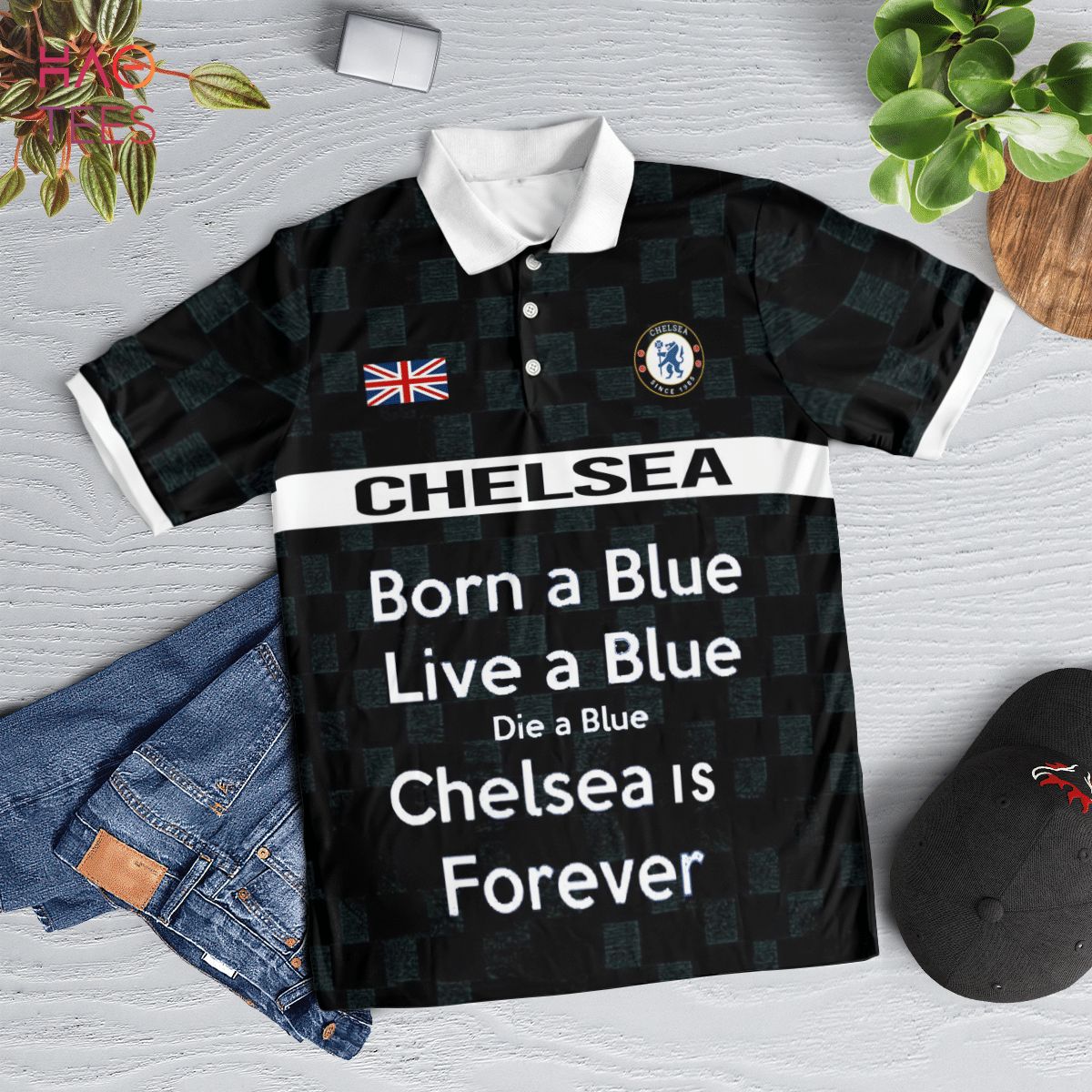 Chelsea Is Forever2022 Polo Shirt Black Chelsea Is Forever2022 Polo Shirt Black