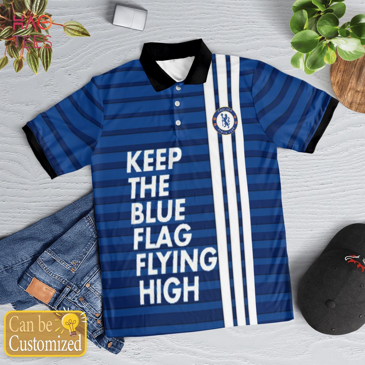 Chelsea Keep The Blue Flag Flying High Polo Shirt Black