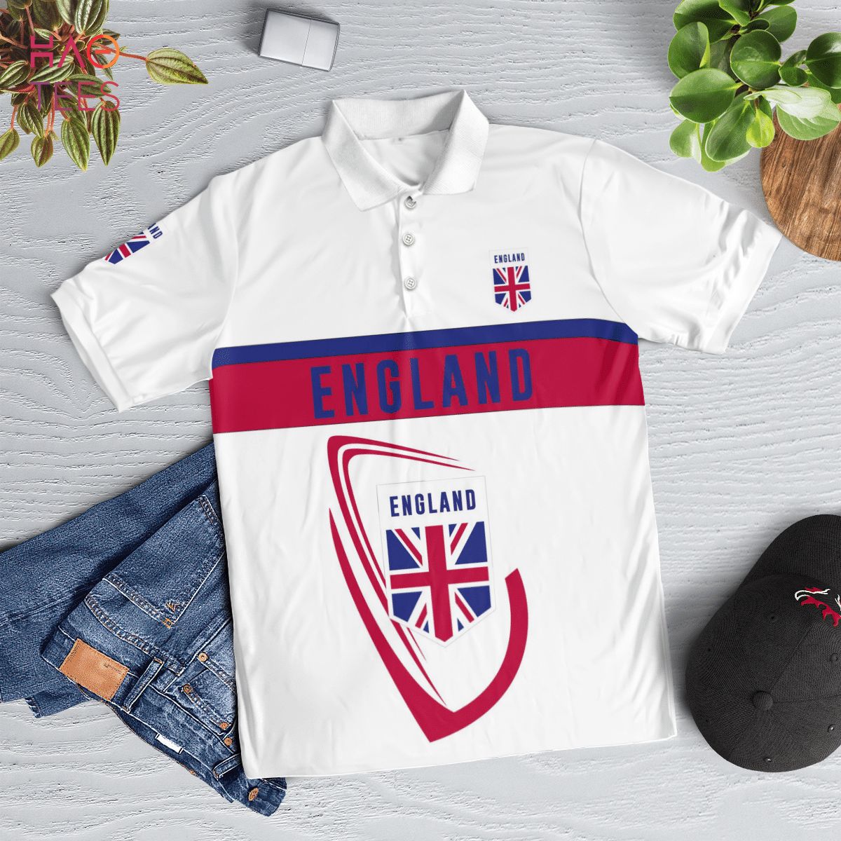 England Love Forever Polo Shirt Black England Love Forever Polo Shirt Black