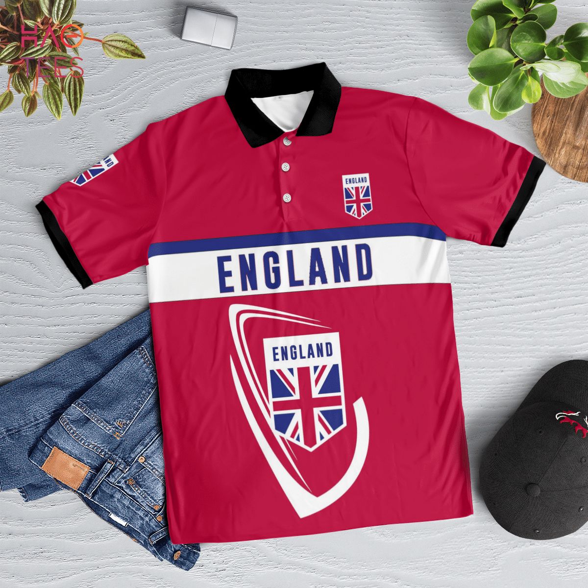 England Love Forever Polo Shirt Black England Love Forever Polo Shirt Black