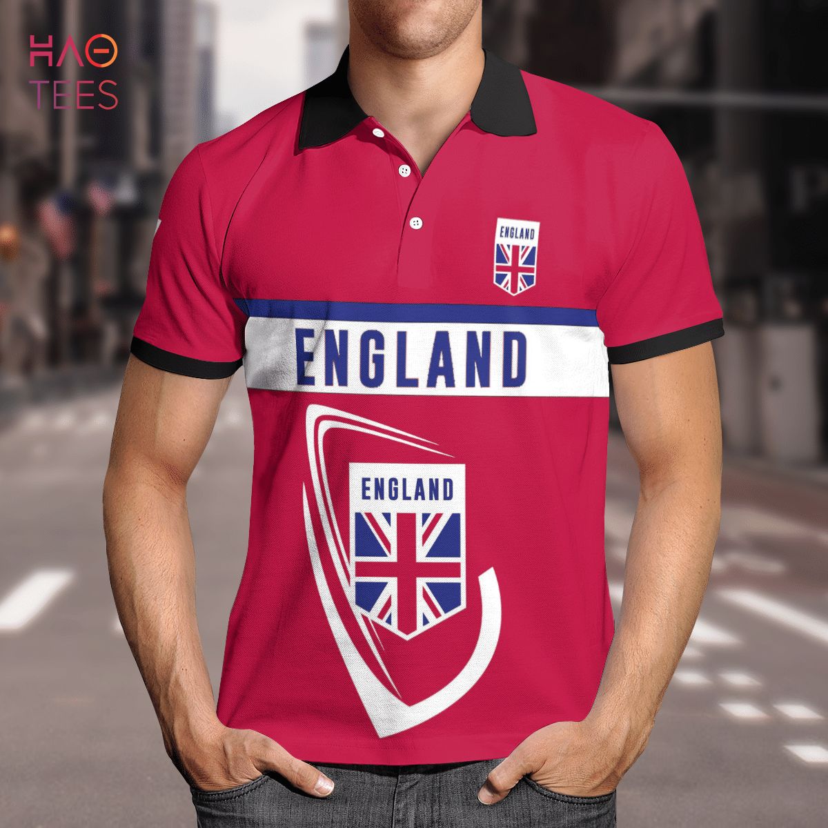 England Love Forever Polo Shirt Black England Love Forever Polo Shirt Black