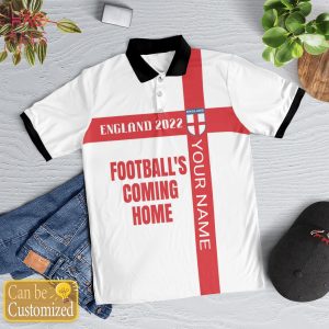 England Team Worldcup 2022 Polo Shirt Black