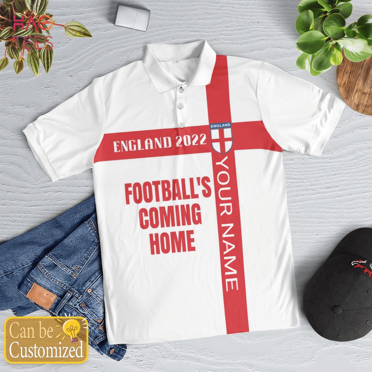 England Team Worldcup 2022 Polo Shirt Black England Team Worldcup 2022 Polo Shirt Black