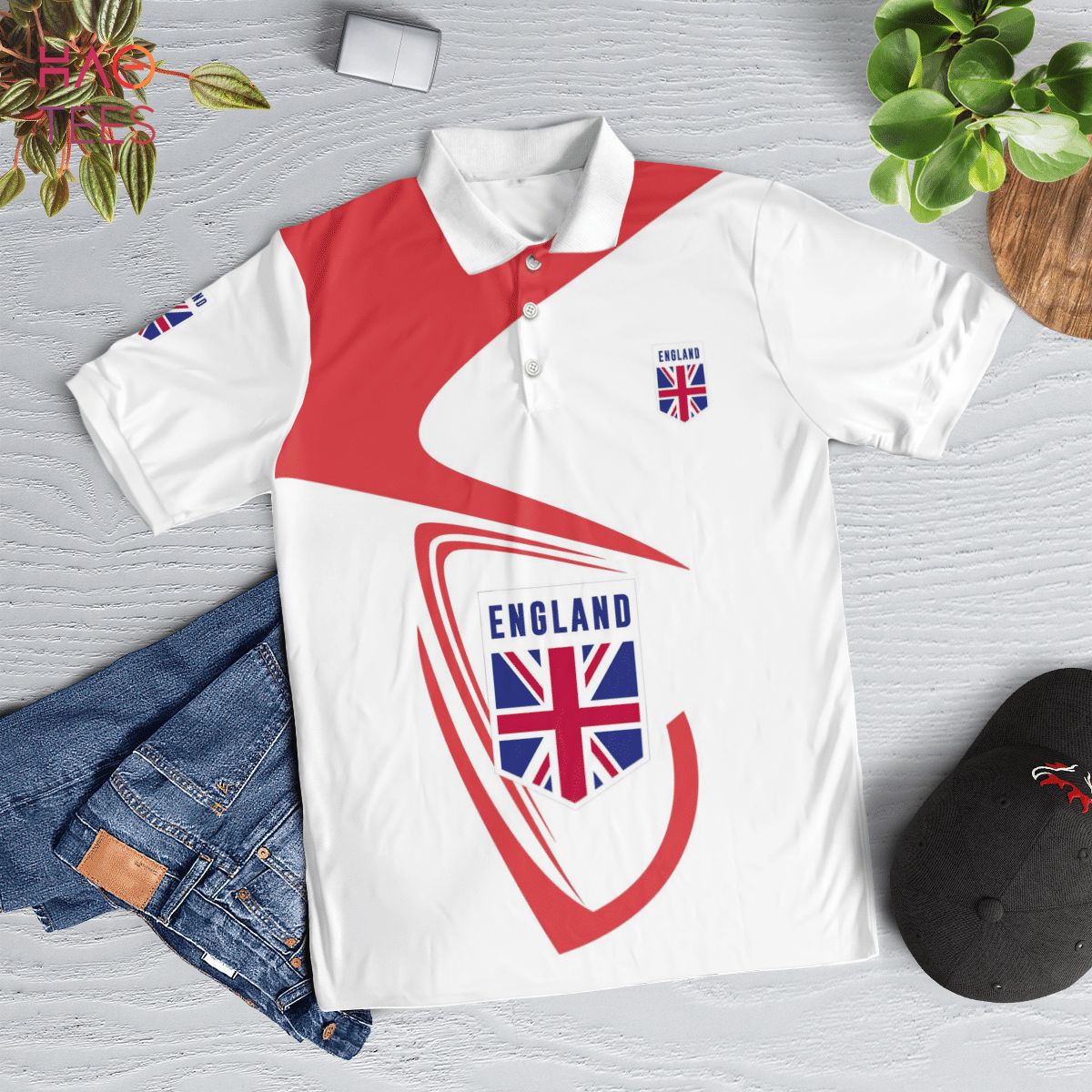 I Love England Forever Polo Shirt Black I Love England Forever Polo Shirt Black