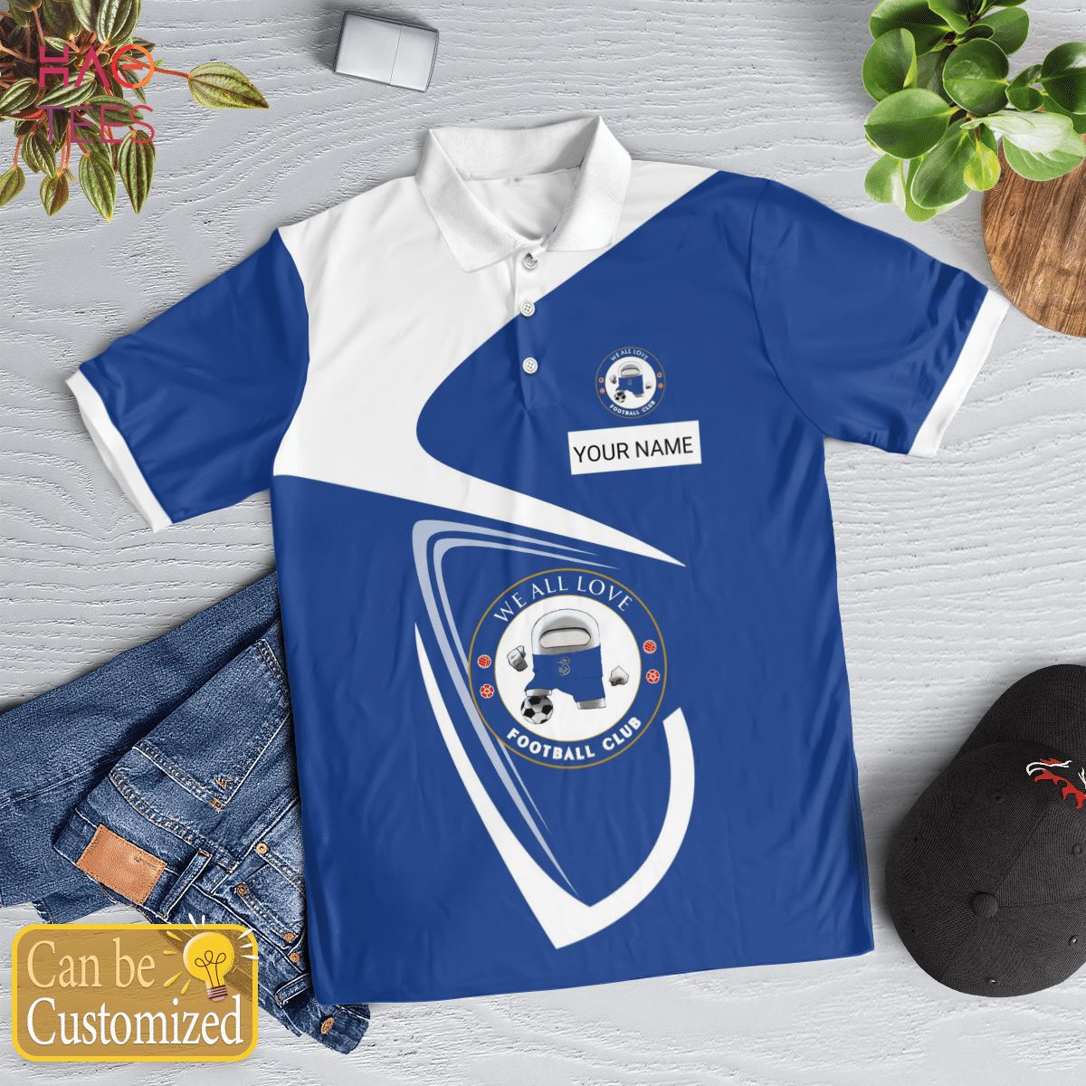 I Love Football Club Polo Shirt White I Love Football Club Polo Shirt White