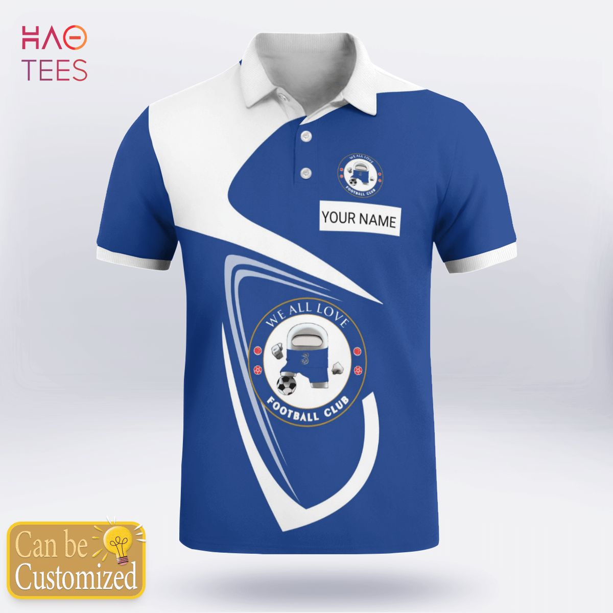 I Love Football Club Polo Shirt White I Love Football Club Polo Shirt White