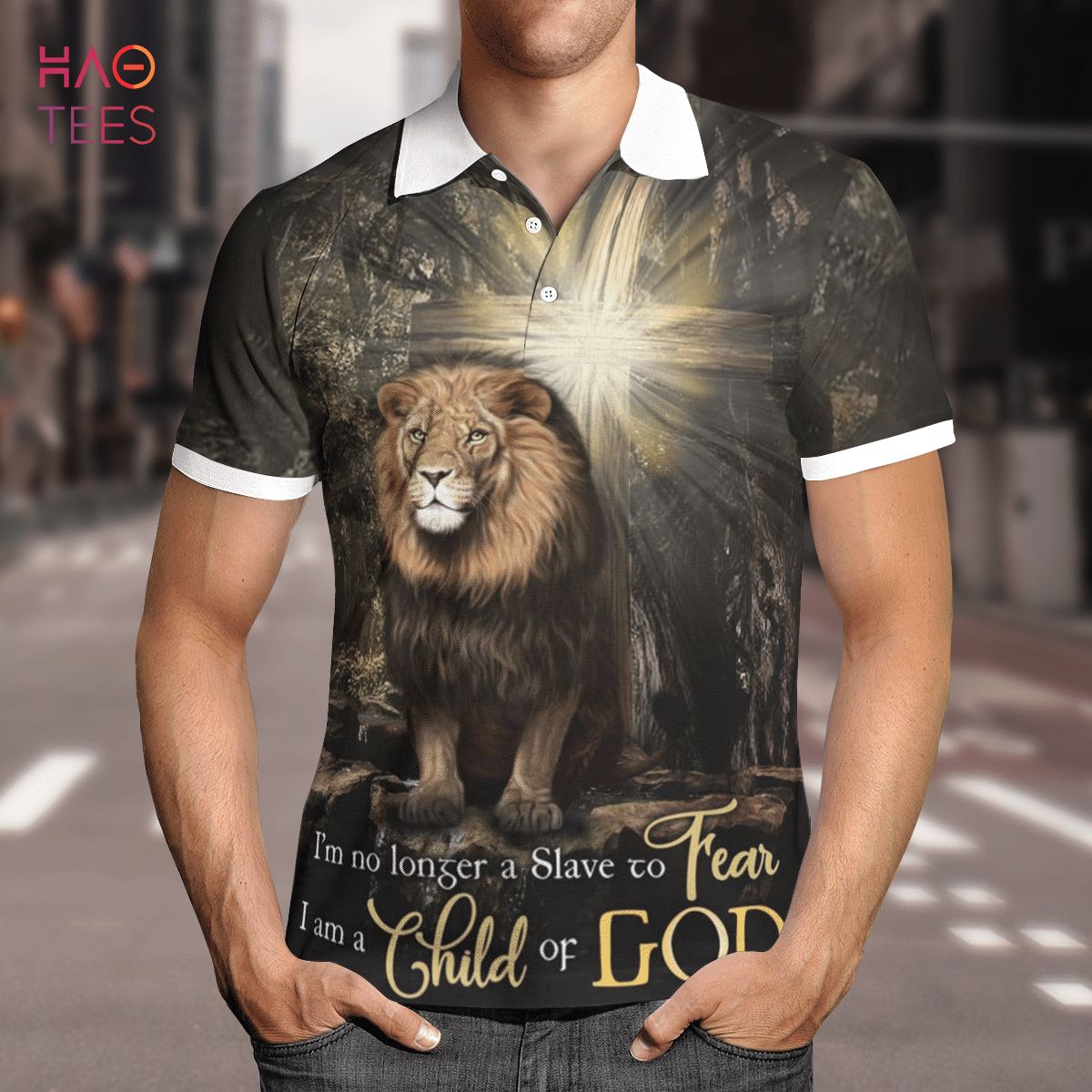 I'M No Longer A Slave To Fear Polo Shirt Black I'M No Longer A Slave To Fear Polo Shirt Black