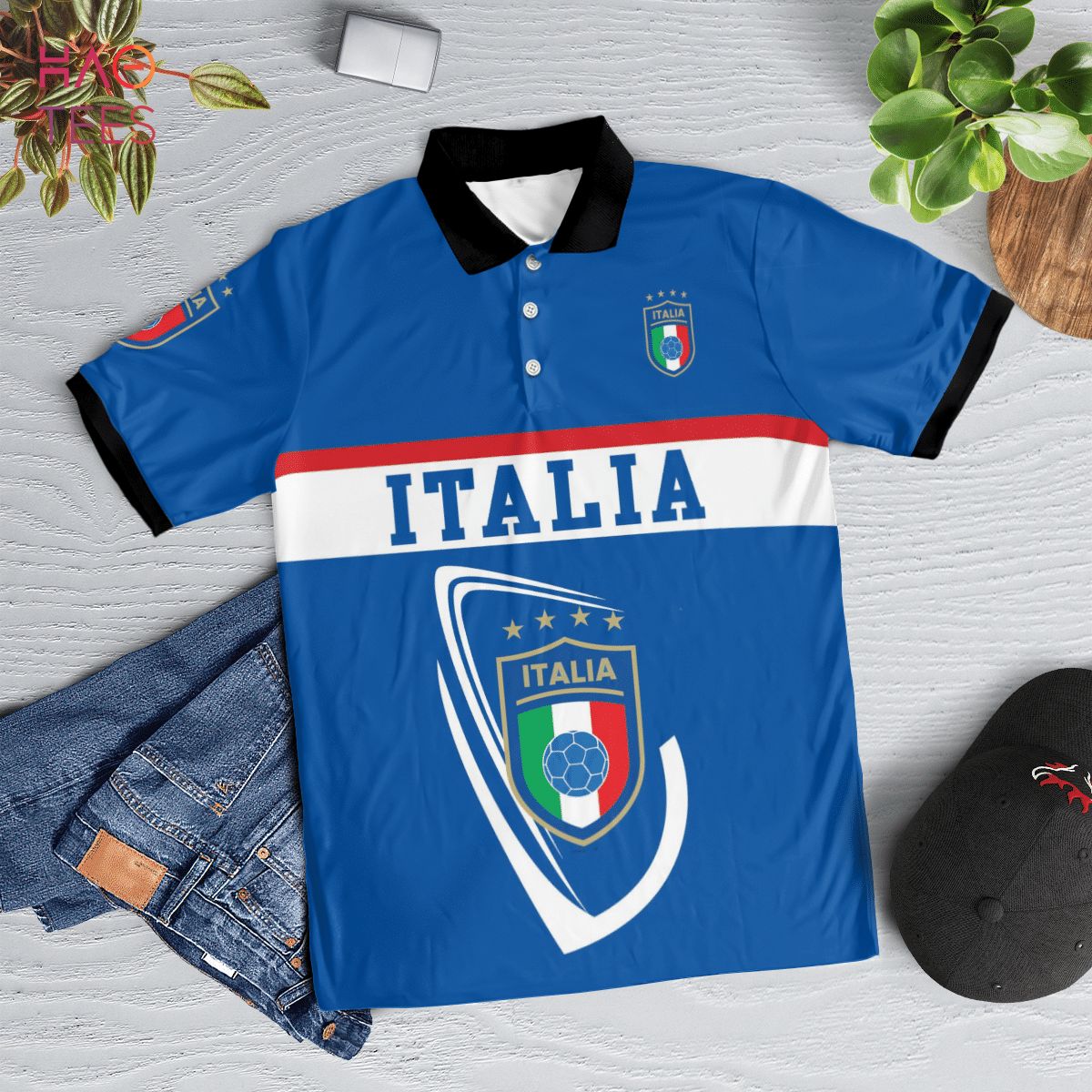 Italia Football World Cup Limited Polo Shirt Black Italia Football World Cup Limited Polo Shirt Black
