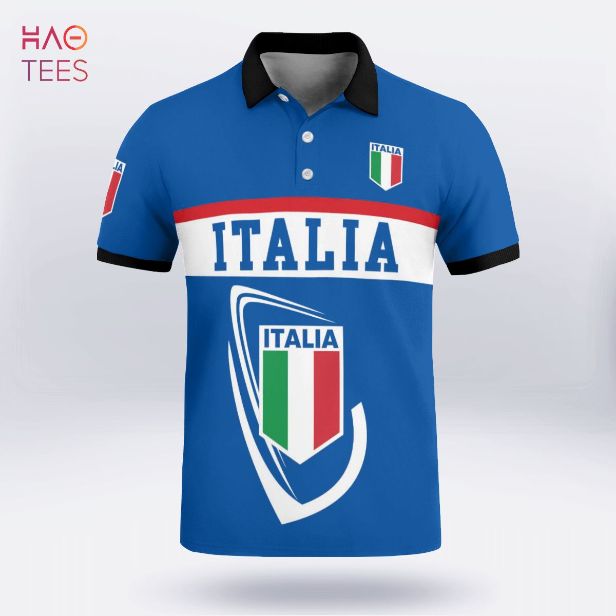 Italia In My Heart Polo Shirt Black Italia In My Heart Polo Shirt Black