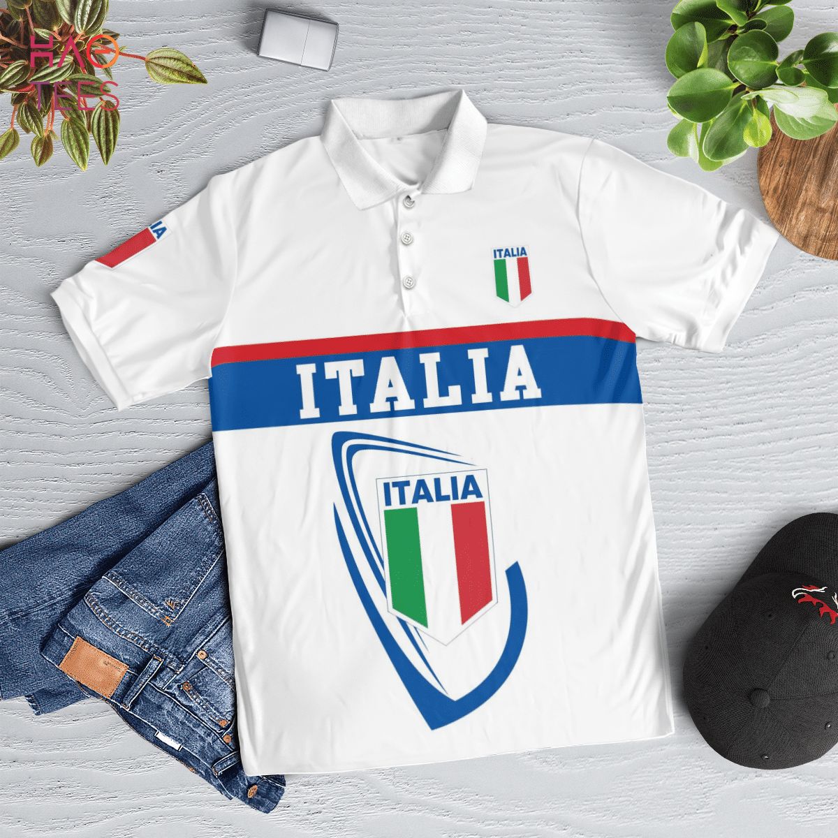 Italia In My Heart Polo Shirt Black Italia In My Heart Polo Shirt Black
