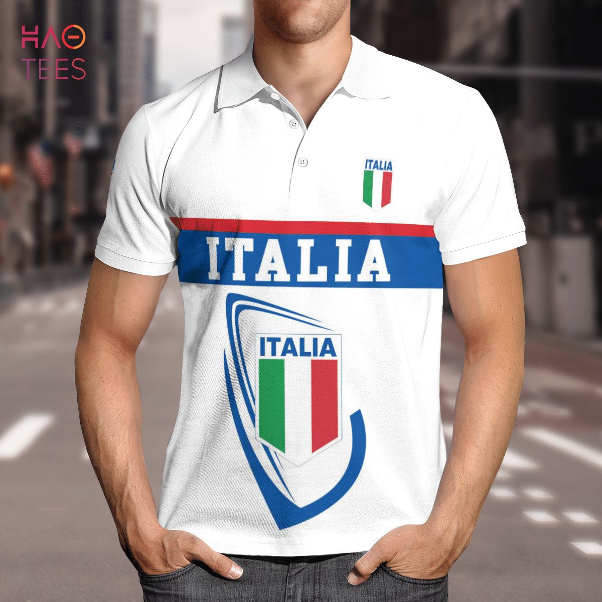 Italia In My Heart Polo Shirt Black Italia In My Heart Polo Shirt Black