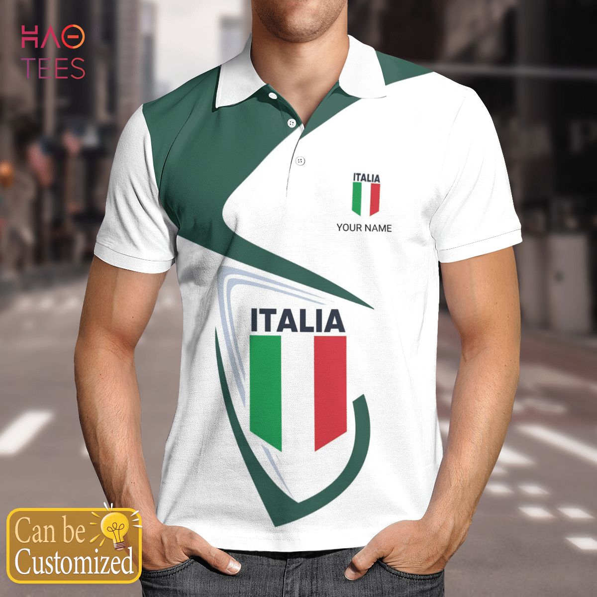 Italia Love Polo Shirt White For Men Italia Love Polo Shirt White For Men