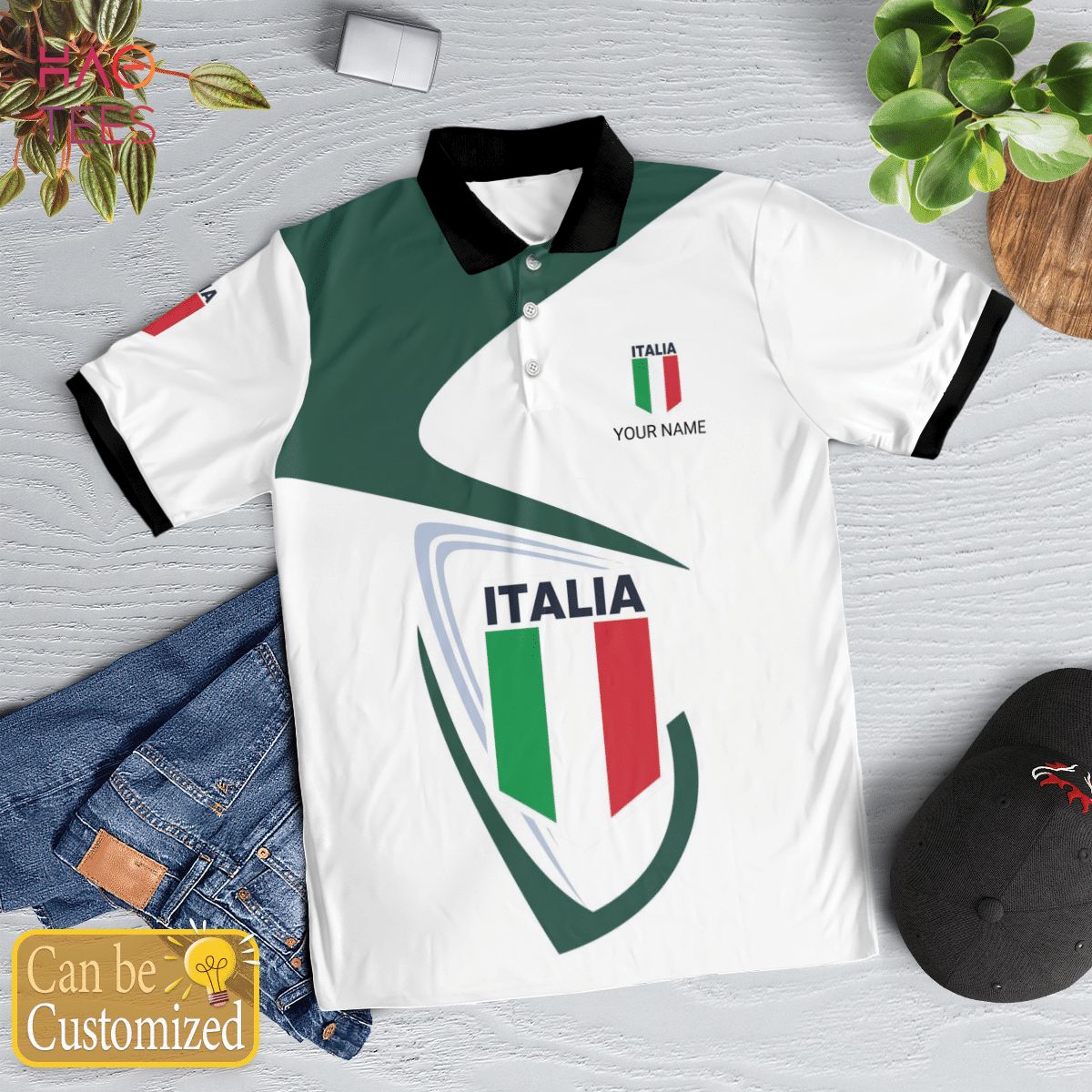 Italia Love Polo Shirt White For Men Italia Love Polo Shirt White For Men