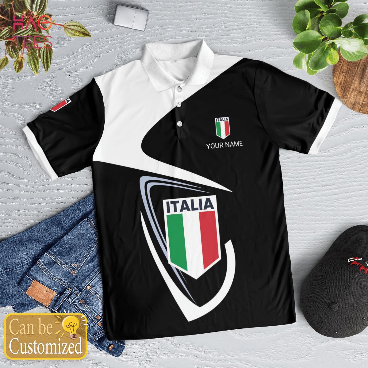 Italia Nation Love Polo Shirt White For Men Italia Nation Love Polo Shirt White For Men
