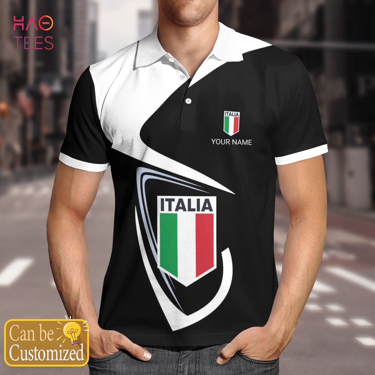 Italia Nation Love Polo Shirt White For Men Italia Nation Love Polo Shirt White For Men