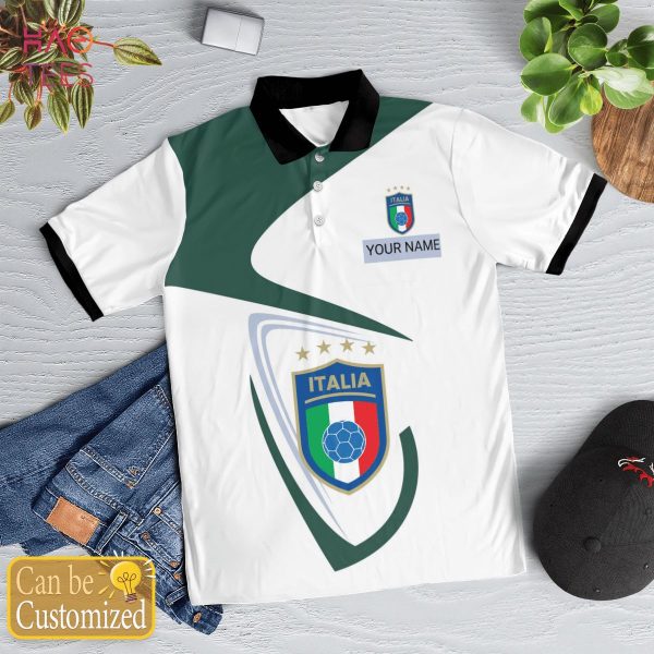 Italia Team Football World Cup 2022 Polo Shirt Black