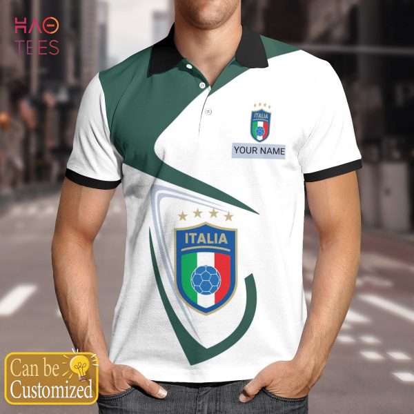 Italia Team Football World Cup 2022 Polo Shirt Black