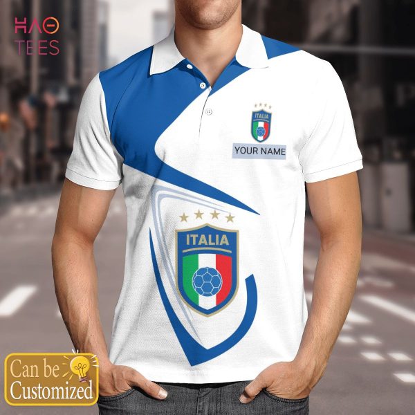 Italia Team Football World Cup 2022 Polo Shirt Black