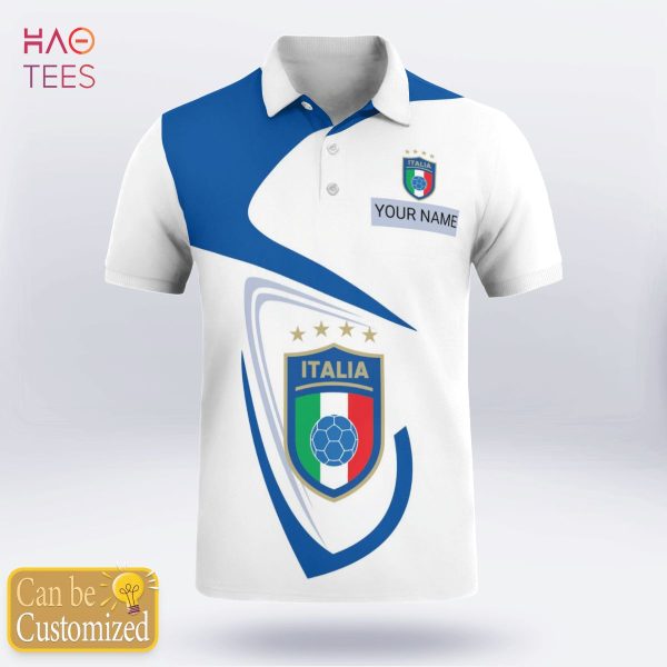 Italia Team Football World Cup 2022 Polo Shirt Black