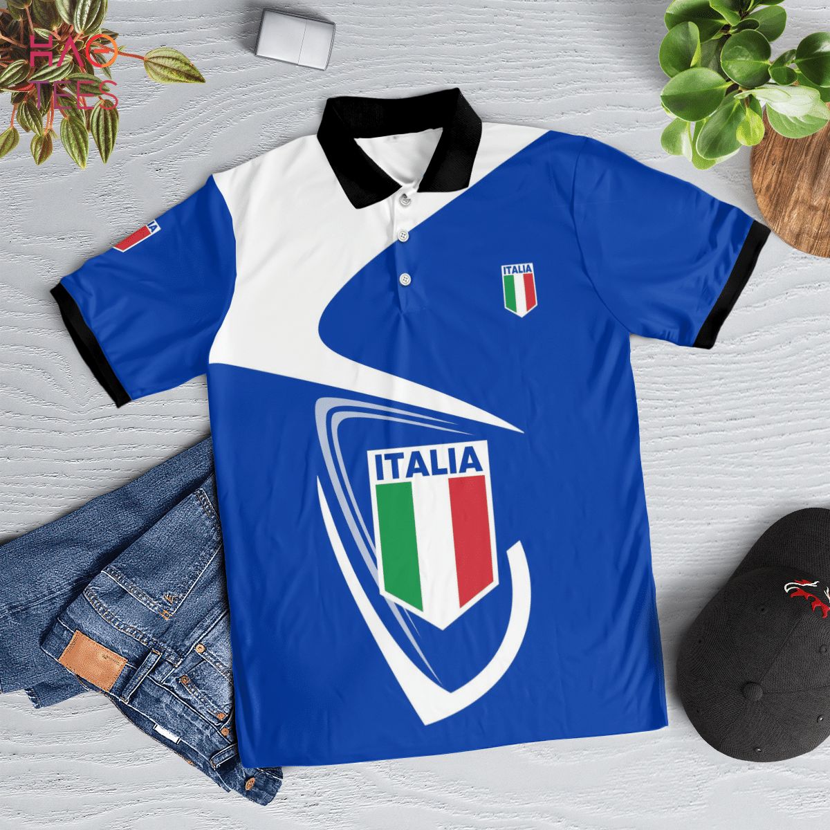 Italia Worldcup 2022 Polo Shirt Black