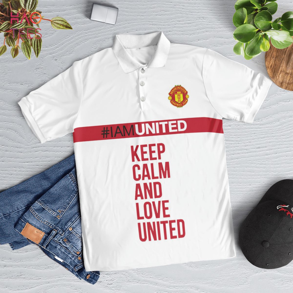 Keep Calm And Love United Polo Shirt Black