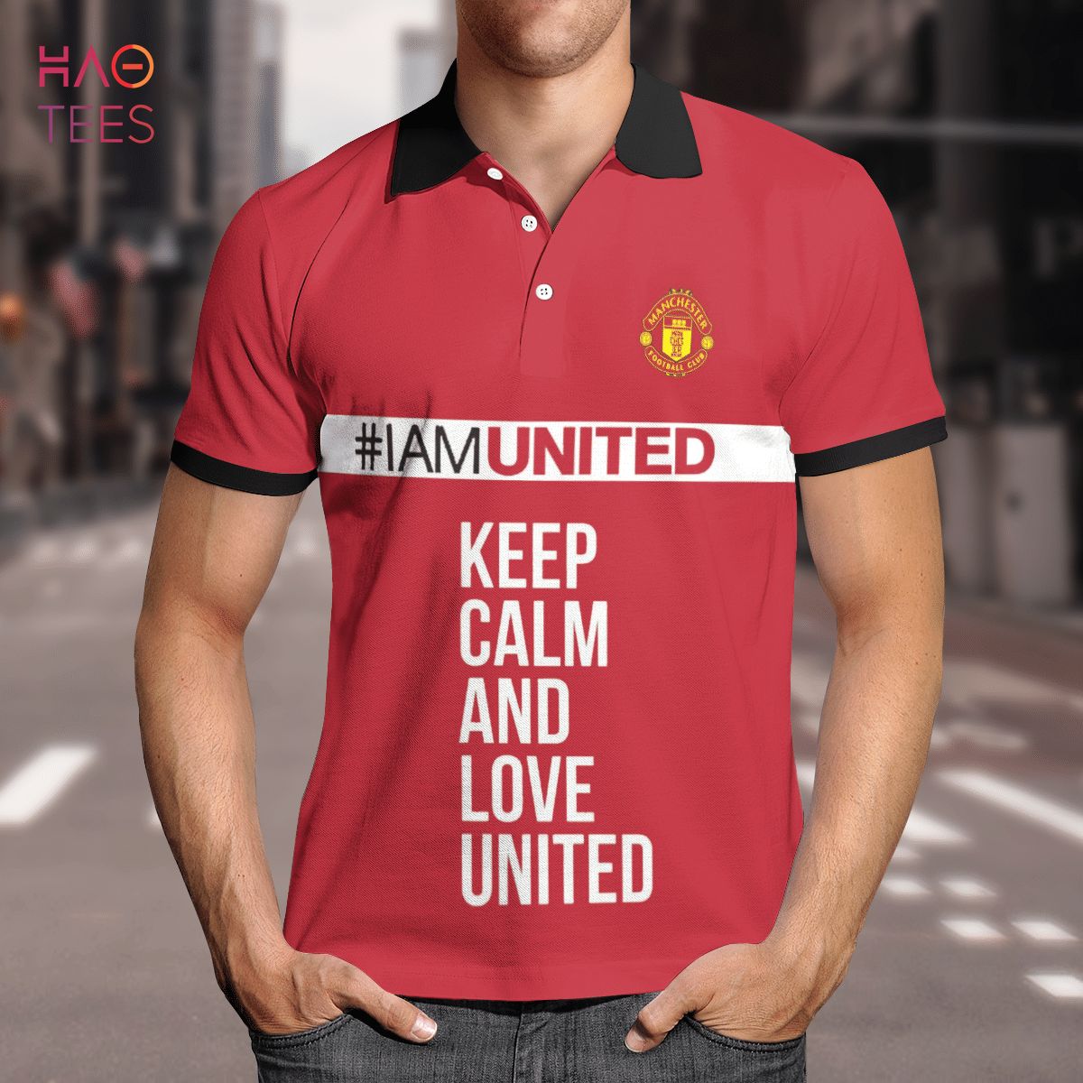 Keep Calm And Love United Polo Shirt Black Keep Calm And Love United Polo Shirt Black
