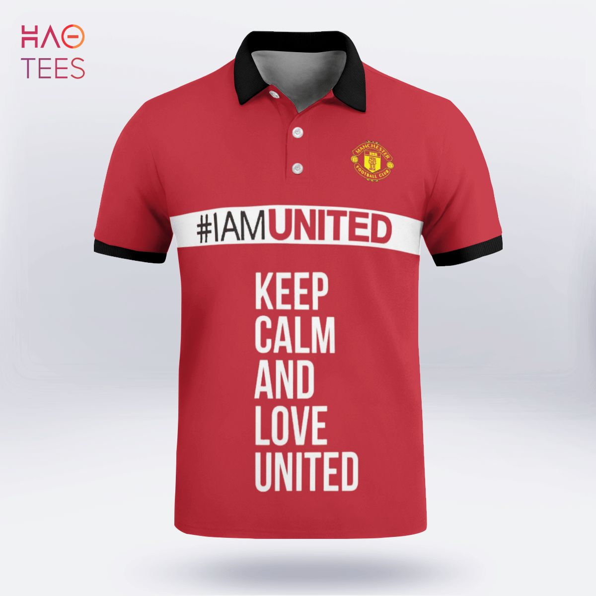 Keep Calm And Love United Polo Shirt Black Keep Calm And Love United Polo Shirt Black