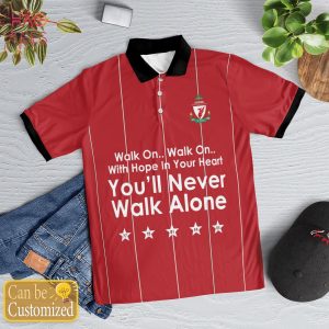 Liverpool2022 Never Walk Alone Polo Shirt Black