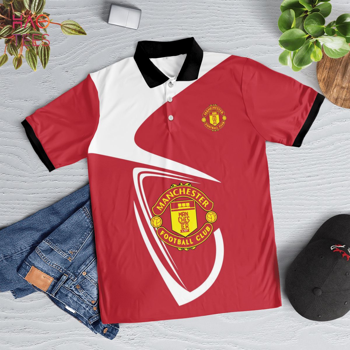Manchester Football Club Polo Shirt Black Manchester Football Club Polo Shirt Black