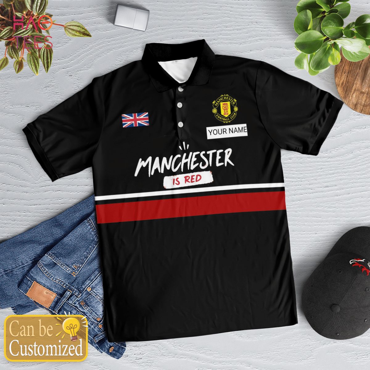 Manchester United Is Red 2022 Polo Shirt Black Manchester United Is Red 2022 Polo Shirt Black