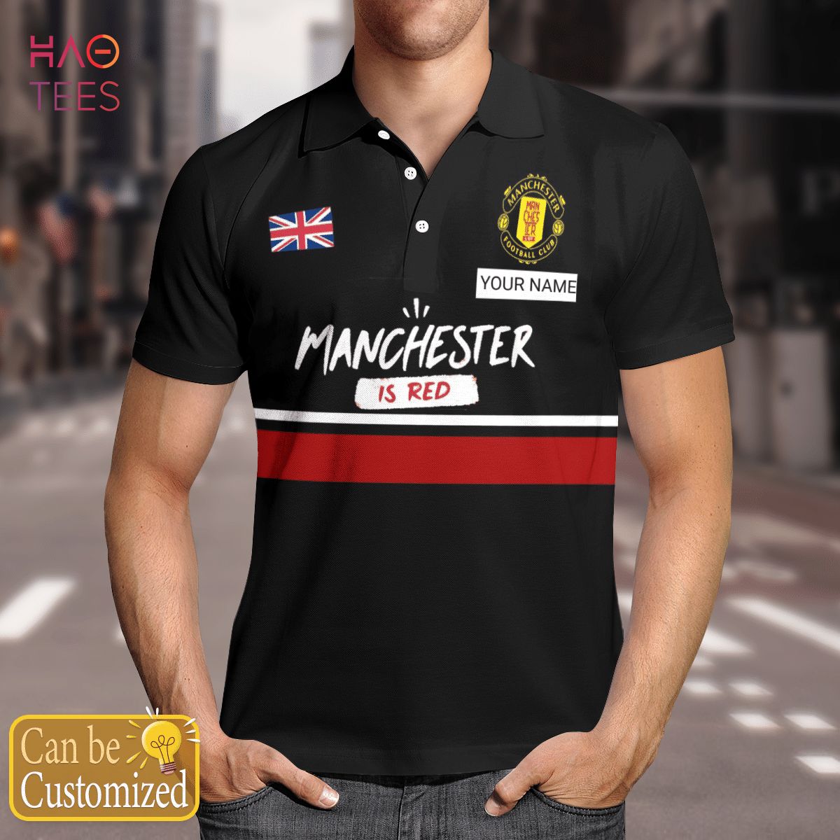 Manchester United Is Red 2022 Polo Shirt Black Manchester United Is Red 2022 Polo Shirt Black