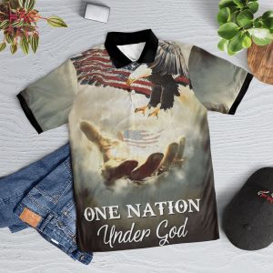 One Nation Under God Polo Shirt Black