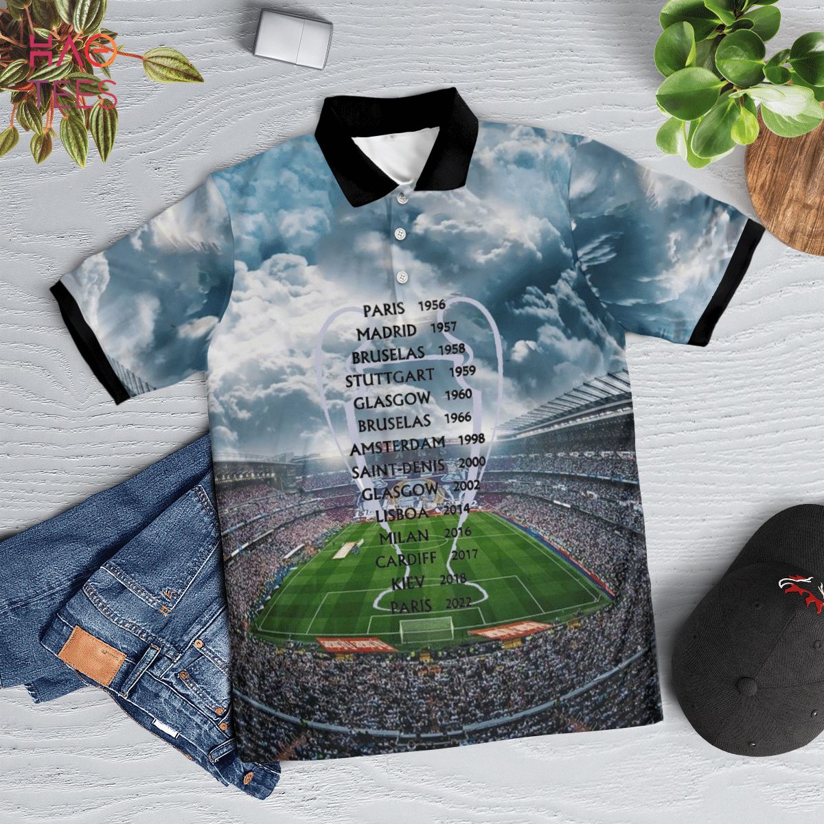 Real Madrid Champion2022 Polo Shirt Black Real Madrid Champion2022 Polo Shirt Black