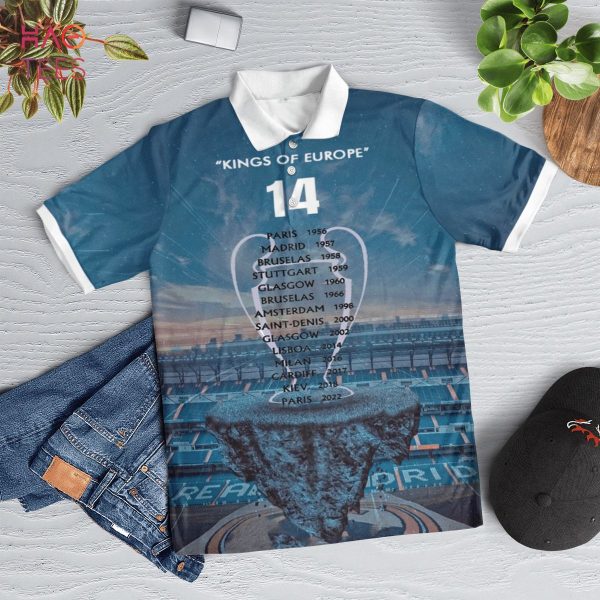 Real Madrid Is King Of Europe 2022 Polo Shirt White