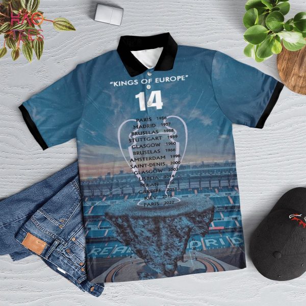 Real Madrid Is King Of Europe 2022 Polo Shirt White