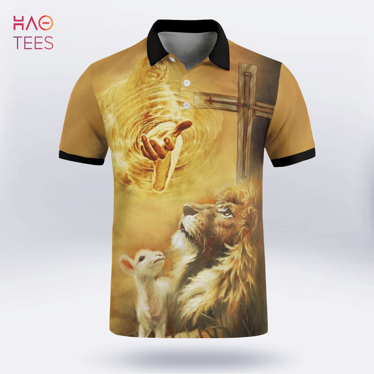 The Lion Love Of God Polo Shirt Black The Lion Love Of God Polo Shirt Black