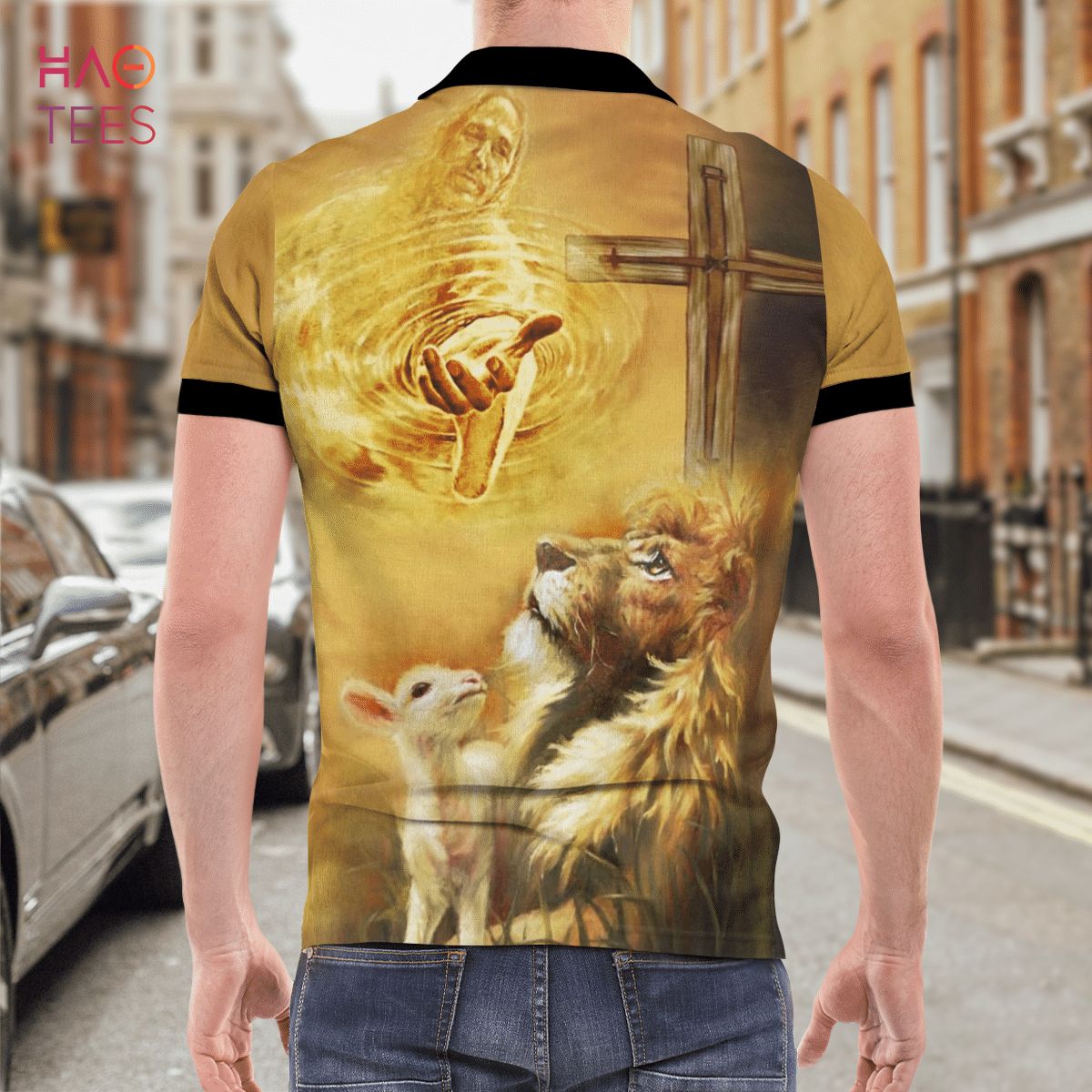 The Lion Love Of God Polo Shirt Black The Lion Love Of God Polo Shirt Black