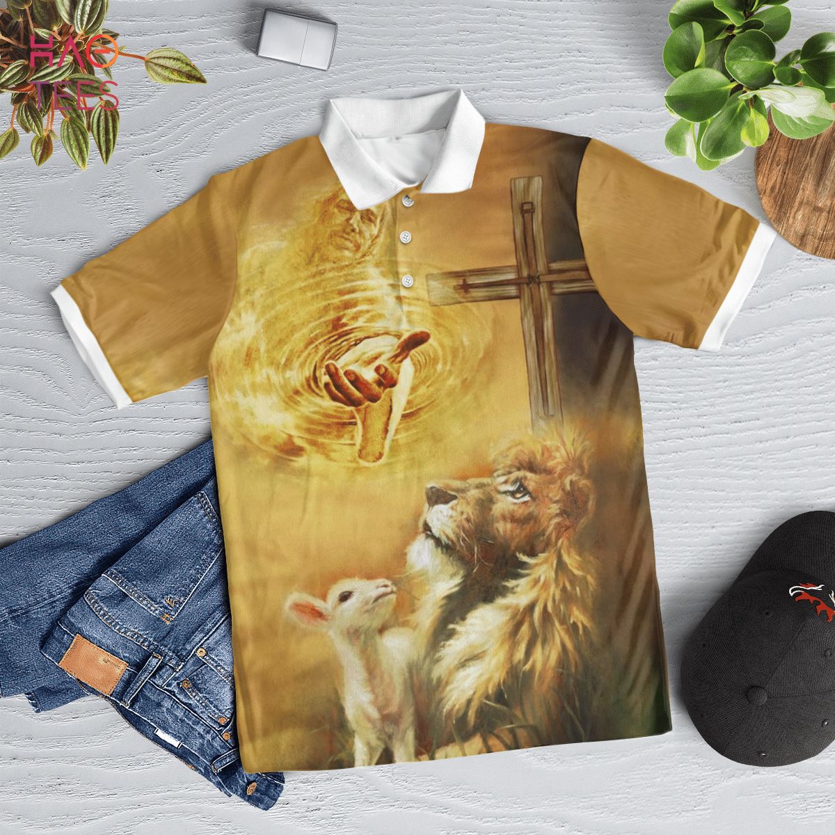 The Lion Love Of God Polo Shirt Black The Lion Love Of God Polo Shirt Black