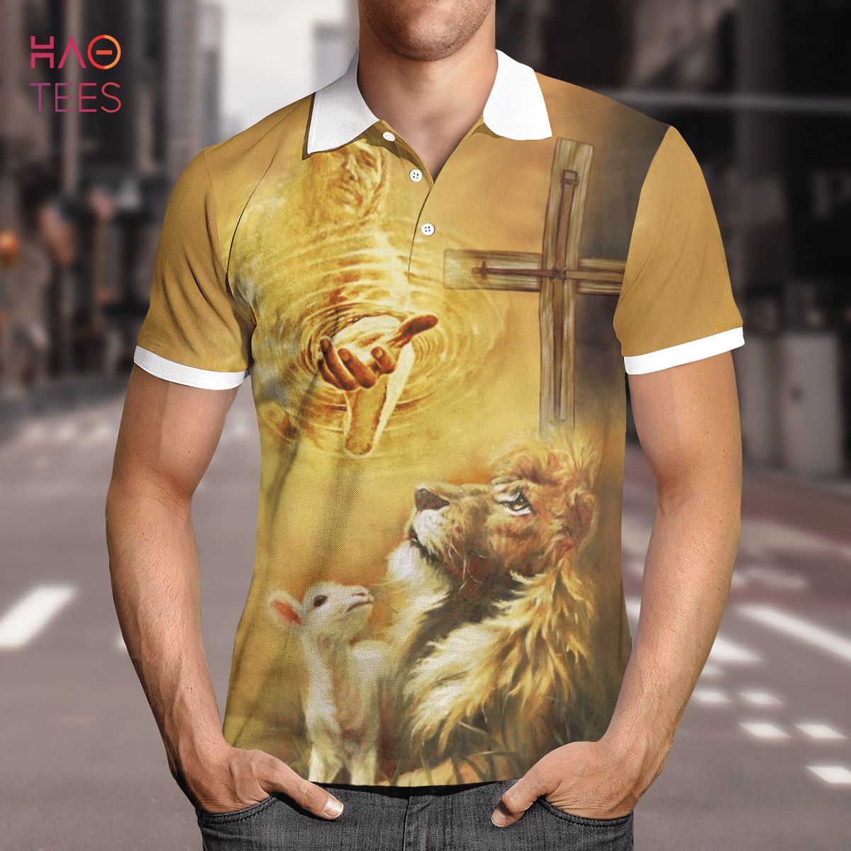 The Lion Love Of God Polo Shirt Black The Lion Love Of God Polo Shirt Black