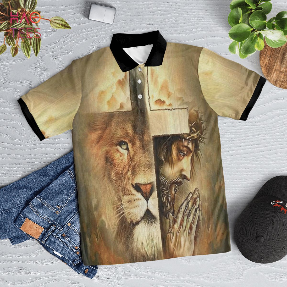 The Lion Of God Polo Shirt Black