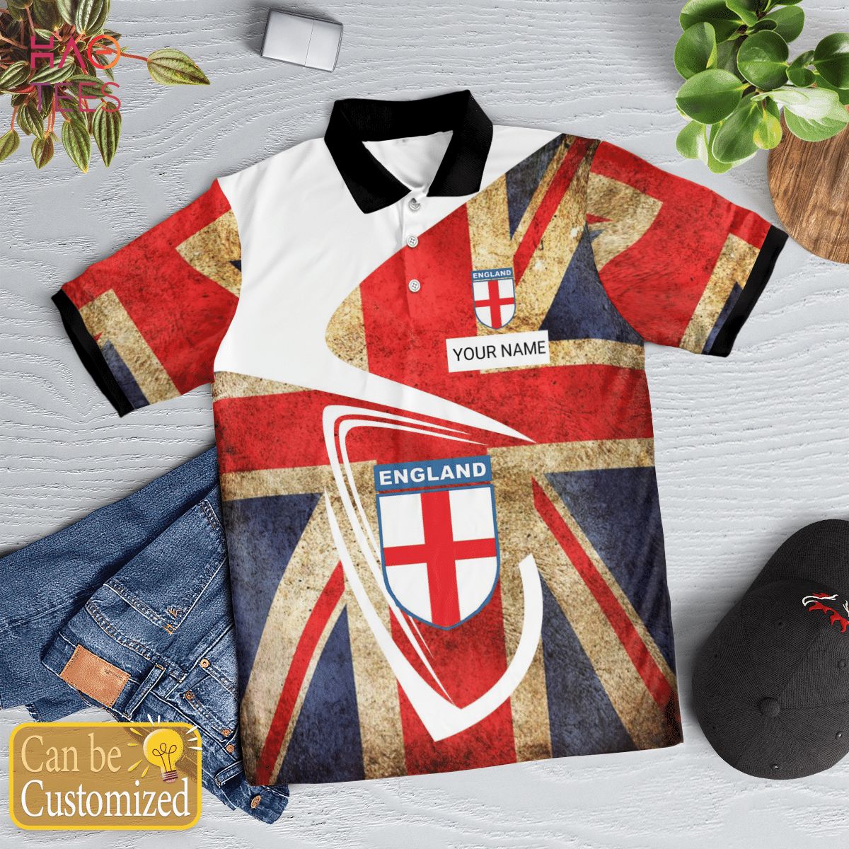 United Kingdom And England Polo Shirt Black