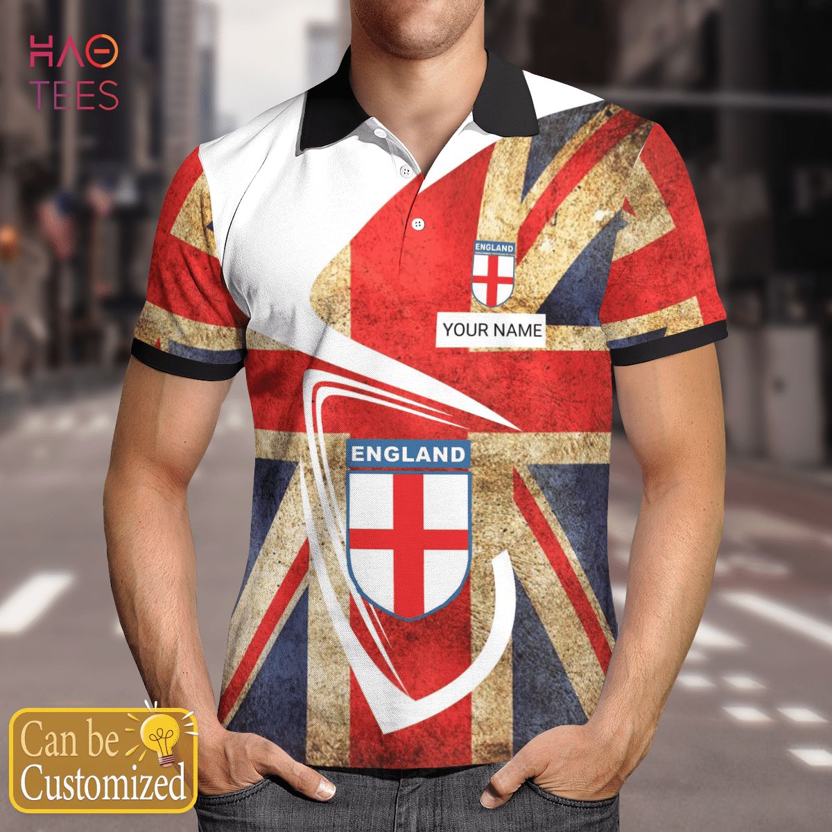 United Kingdom And England Polo Shirt Black United Kingdom And England Polo Shirt Black