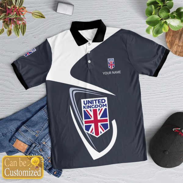 United Kingdom Nation Love Polo Shirt White For Men